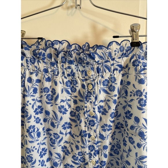 Olivia James The Label Blue Floral Maxi Skirt Sz XS Boho Peasant Coquette - Picture 2 of 7